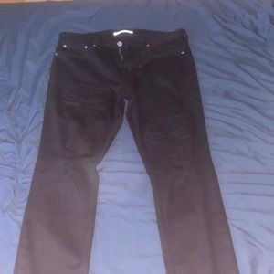 Pacsun blacked mens denim ripped jeans
